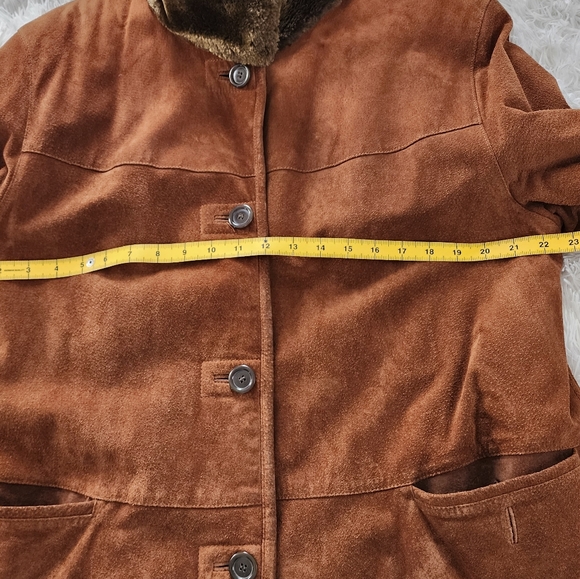 VINTAGE 100% Leather Reversible Brown Jacket Coat Women's Size L VTG - Picture 5 of 12